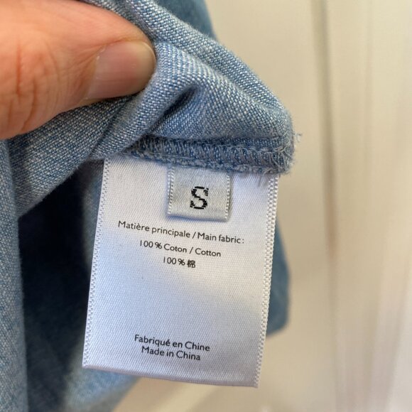 100% Cotton Denim Top with Embroidered Hearts - Picture 6 of 7